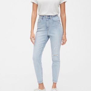 Gap Sky High Destructed Curvy Skinny Ankle Jeans